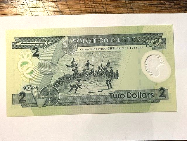 2001 Solomon Islands 2 Dollars Note/Polymer/New Holder/CU #5458