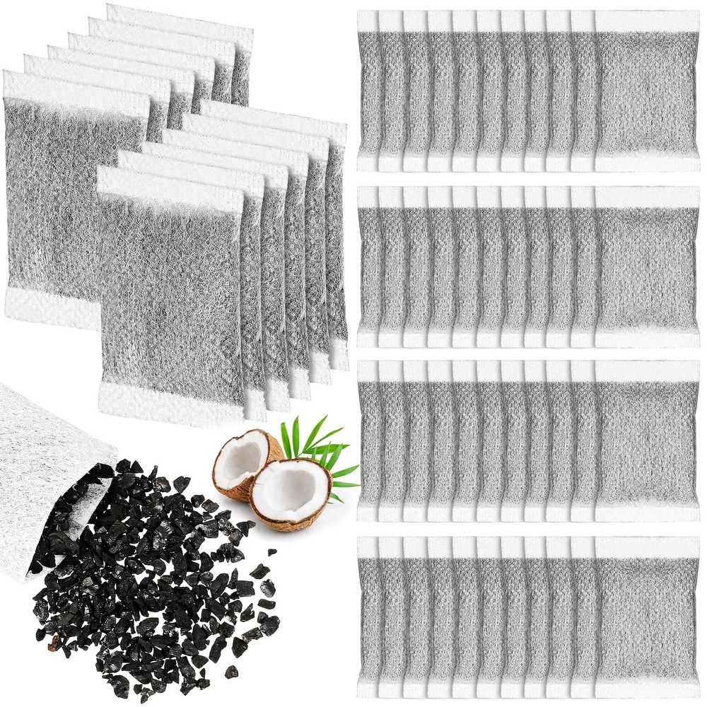 Lounsweer 100 Pcs Activated Charcoal Water Filter Coconut Shell Distiller Fil...