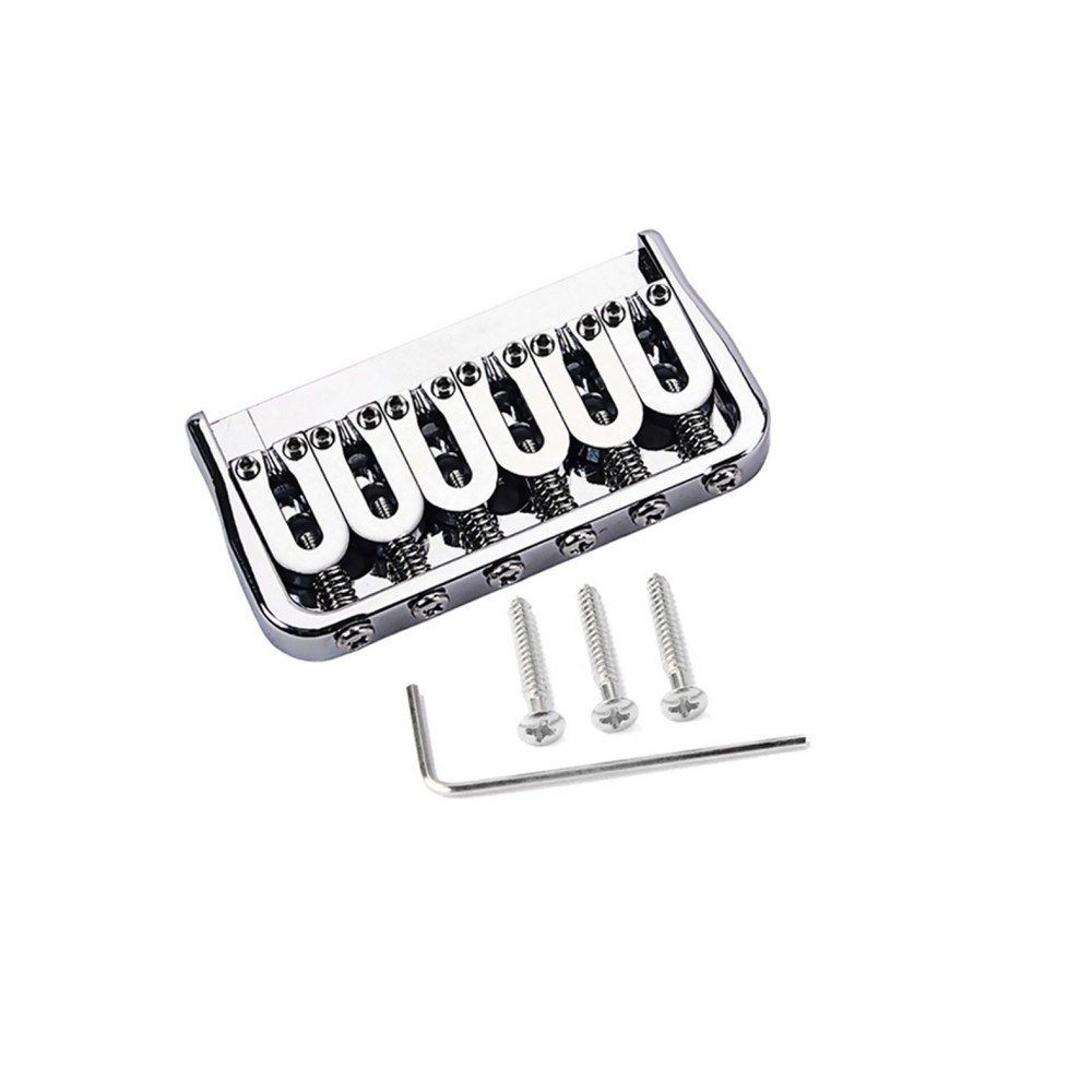 Chrome Fixed Guitar Bridge 52mm 6-String Hardtail Bridge For Electric Guitar