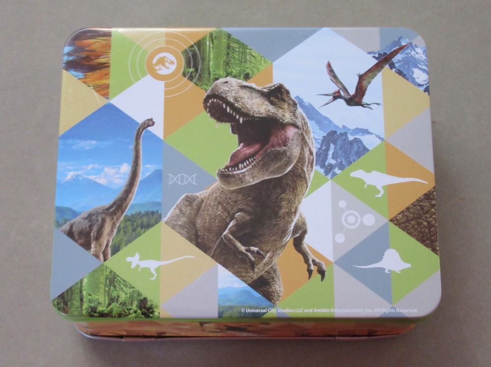 Universal City Studios Jurassic World Dinosaur Tin Lunch Box~Empty