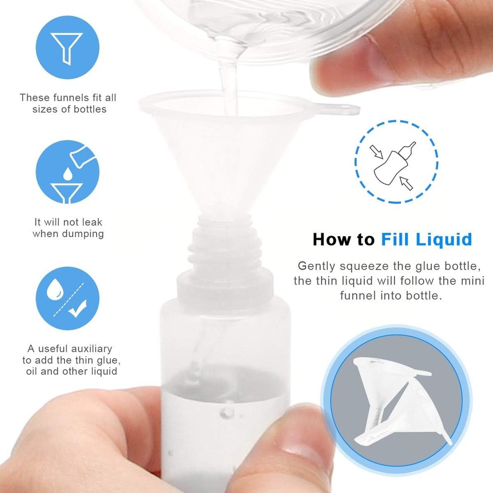 Adecco Precision Tip Applicator Bottle, Glue Bottles, 50 PCS White
