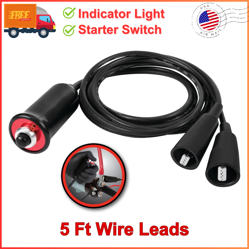 Performance Tool Heavy Duty Remote Starter Push-Button Switch 5-Ft Wire Leads