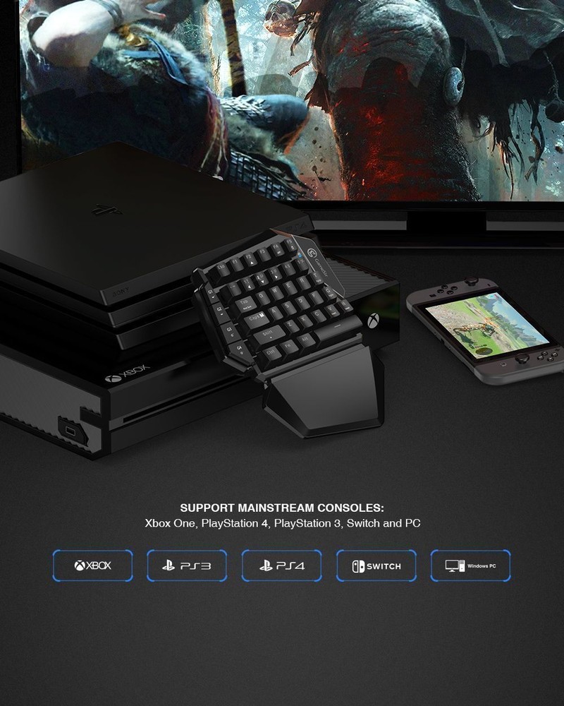GameSir VX Single Hand Wireless Gaming Keyboard Mouse for PS4 Xbox Switch PC