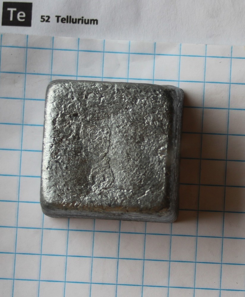 ~500 gram 99.99% Tellurium metalloid Bar element 52 sample