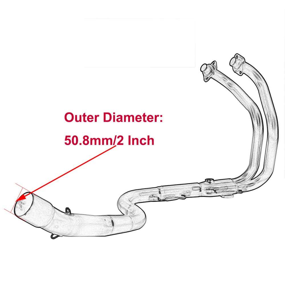 Exhaust System Front Header Pipe For Ninja300 2013-2018 Ninja 250 51mm Muffler