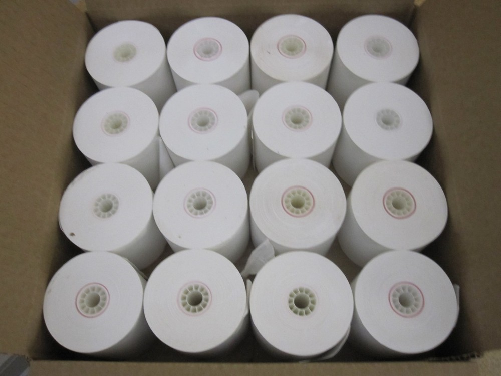 16 Count - 2 3/4" Wide x 3" Diameter Receipt Regular Paper Rolls