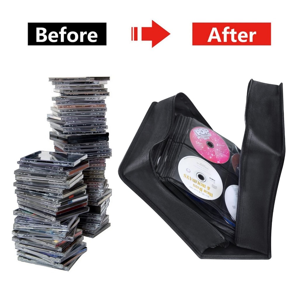 CD DVD Case Binder CD DVD Case Wallet Storage Holder Binder 400 Capacity CD DVD