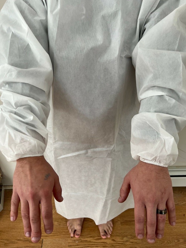 Isolation Gowns Disposable Level 2 White 60/Case Size: XL