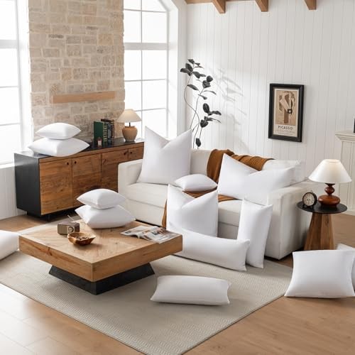 basic home Queen Size Goose Feather & Down Bed Pillow - 100% Odorless 20x28