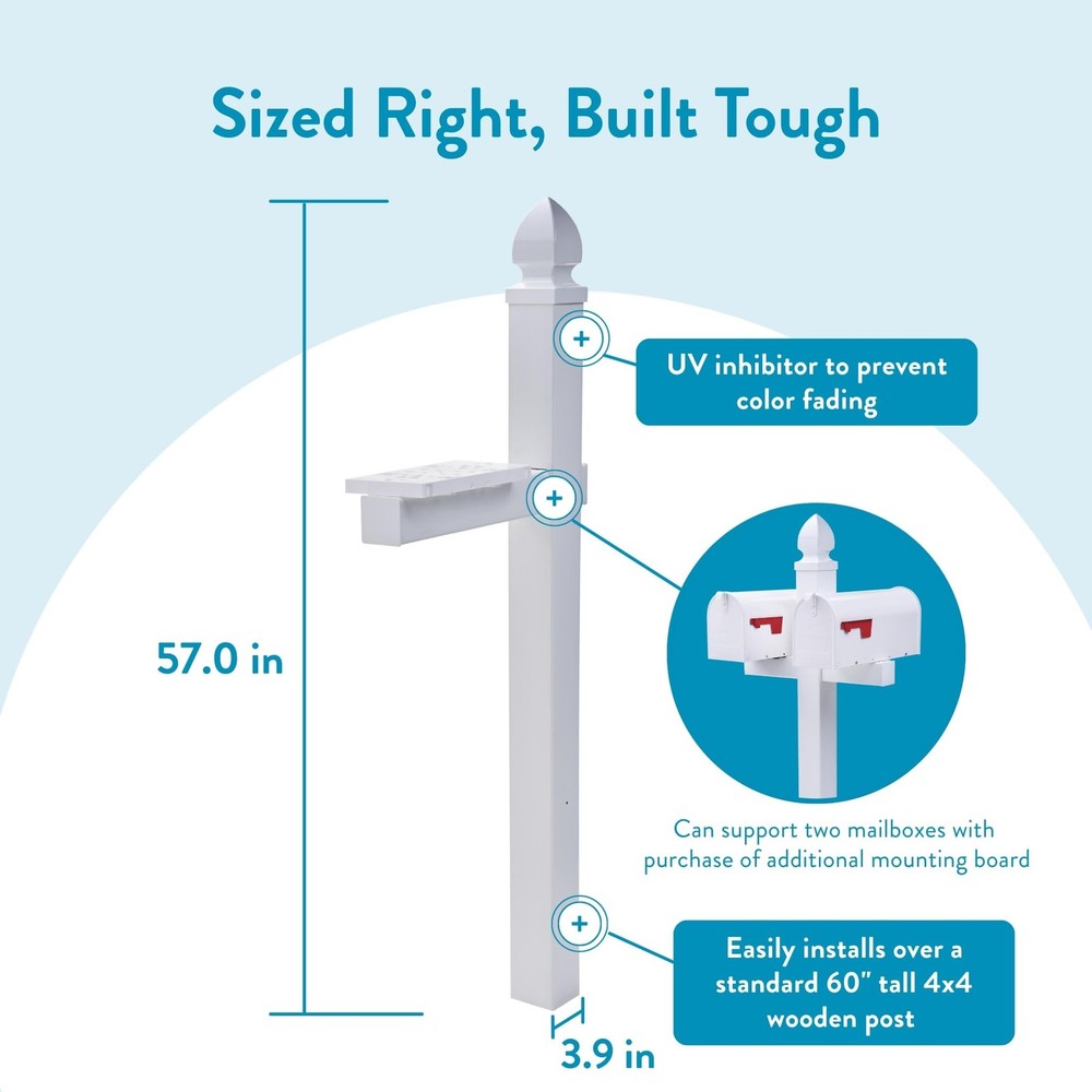 Architectural Mailboxes Whitley Plastic Mailbox Post, Compatibility Code A, B, C
