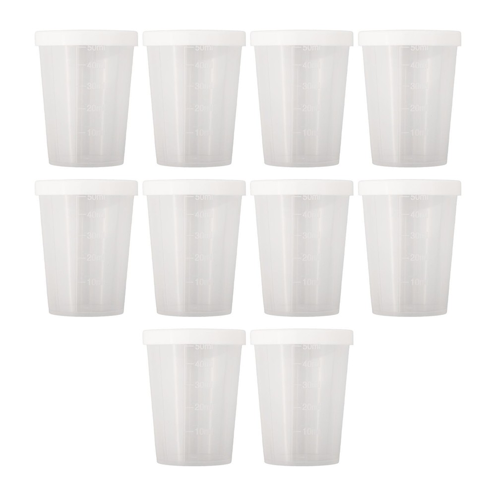 Brand New Measuring Cups Cup Transparent With White Lids Cap Container