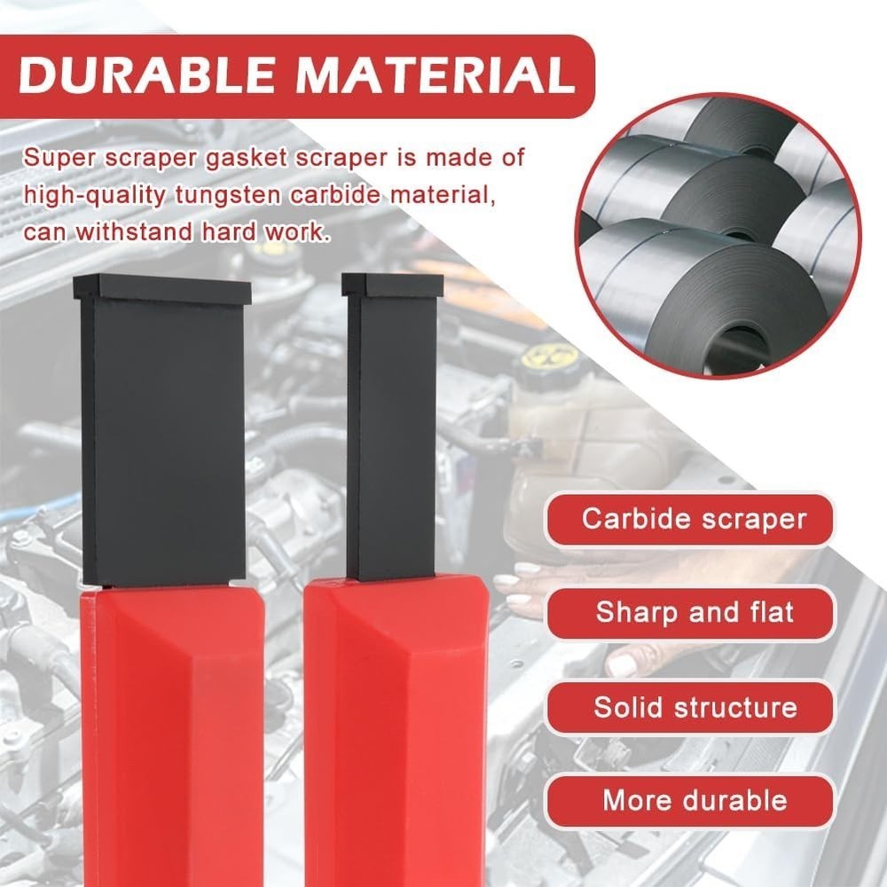 2pcs Tungsten Carbide Scraper Set Gasket Remover Tool for Engine Rust Glue Clean