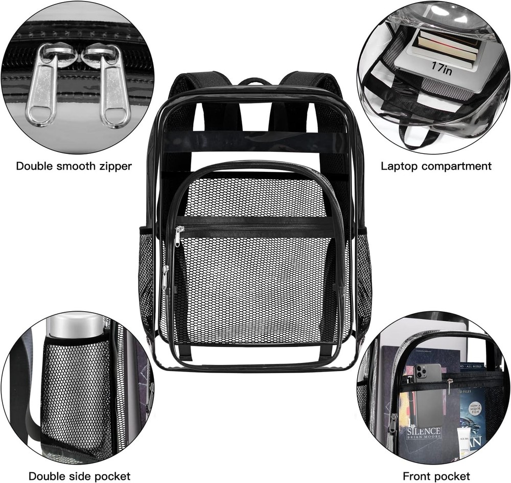 Clear Backpack,Sturdy Shape Heavy Duty Large C-clear