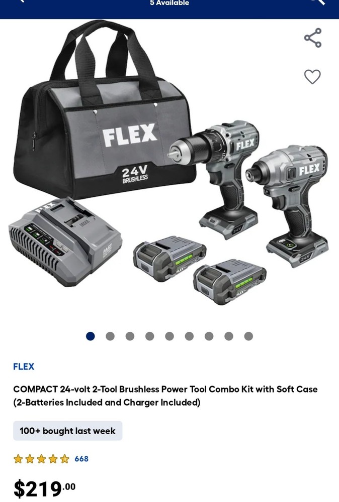 ⭐️NEW⭐️ FLEX 24V Brushless Compact 2-Tool Combo Kit
