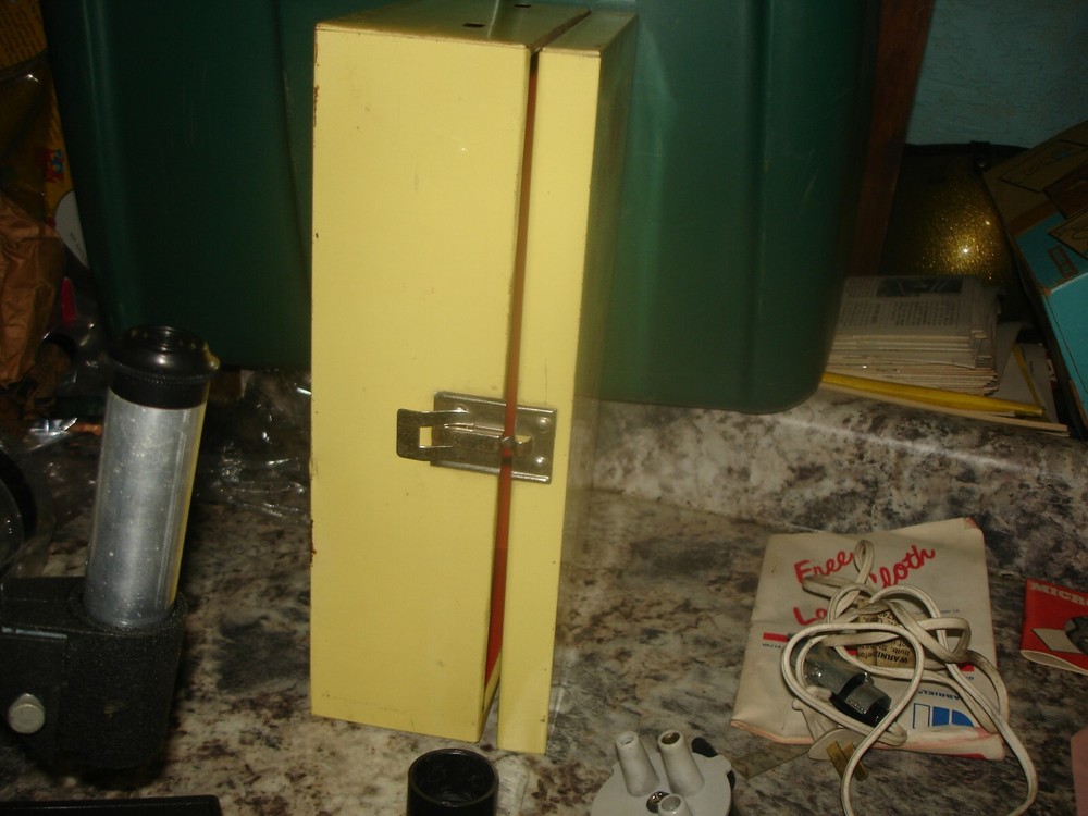 Vintage Gilbert Microcraft Microscope and Storage Cabinet and Slides Cool