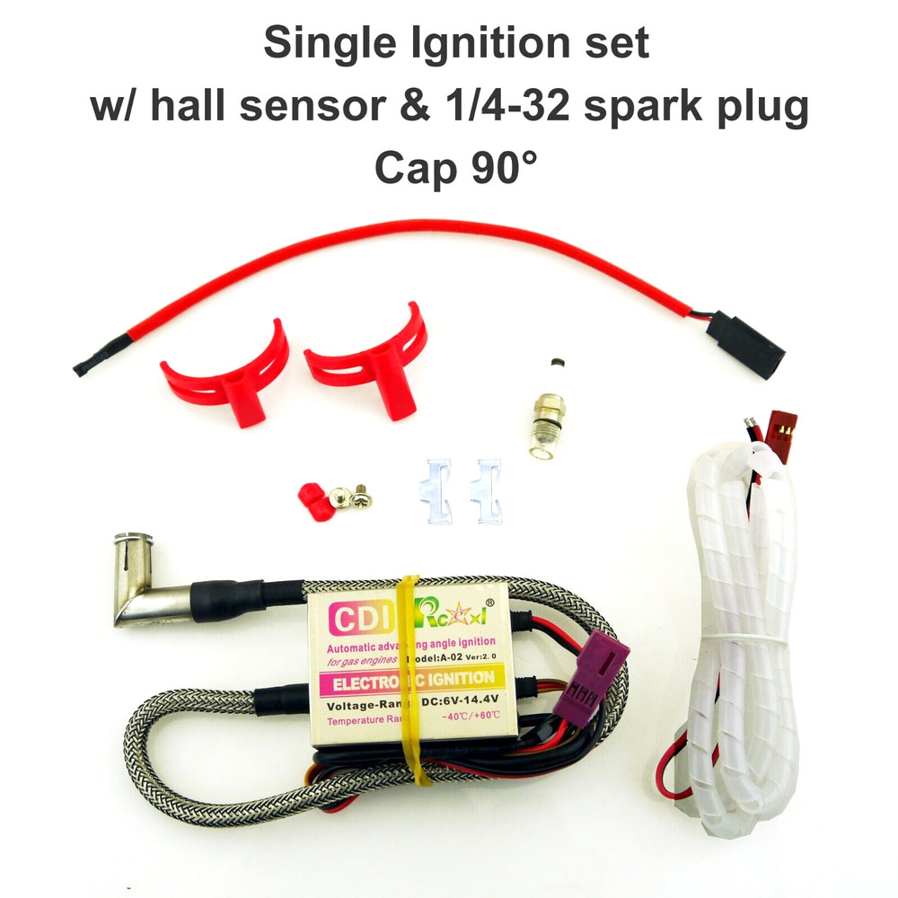 Rcexl 1/4-32 ME8 Single Ignition w/ Hall Sensor & Spark Plug Gas Engine RC Plane