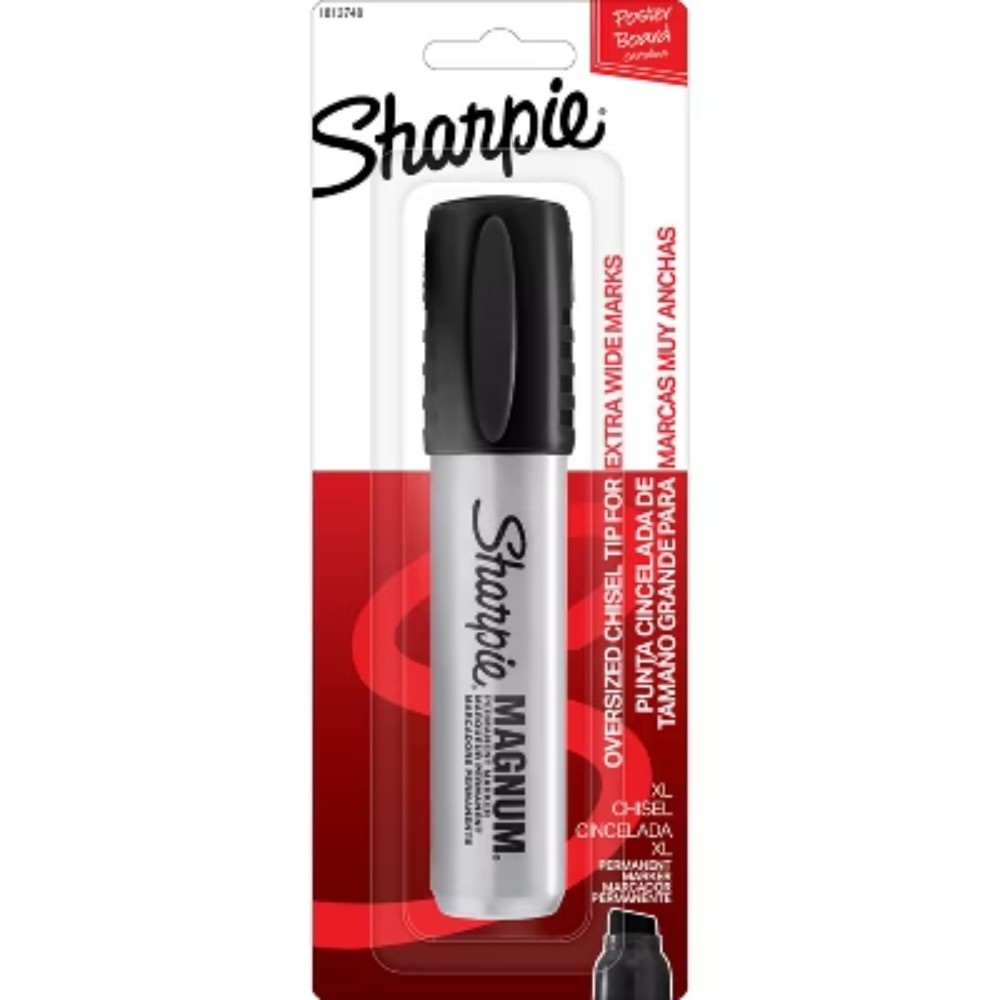 Sharpie Permanent Marker Chisel Tip Black: Bold Point, Quick Drying,