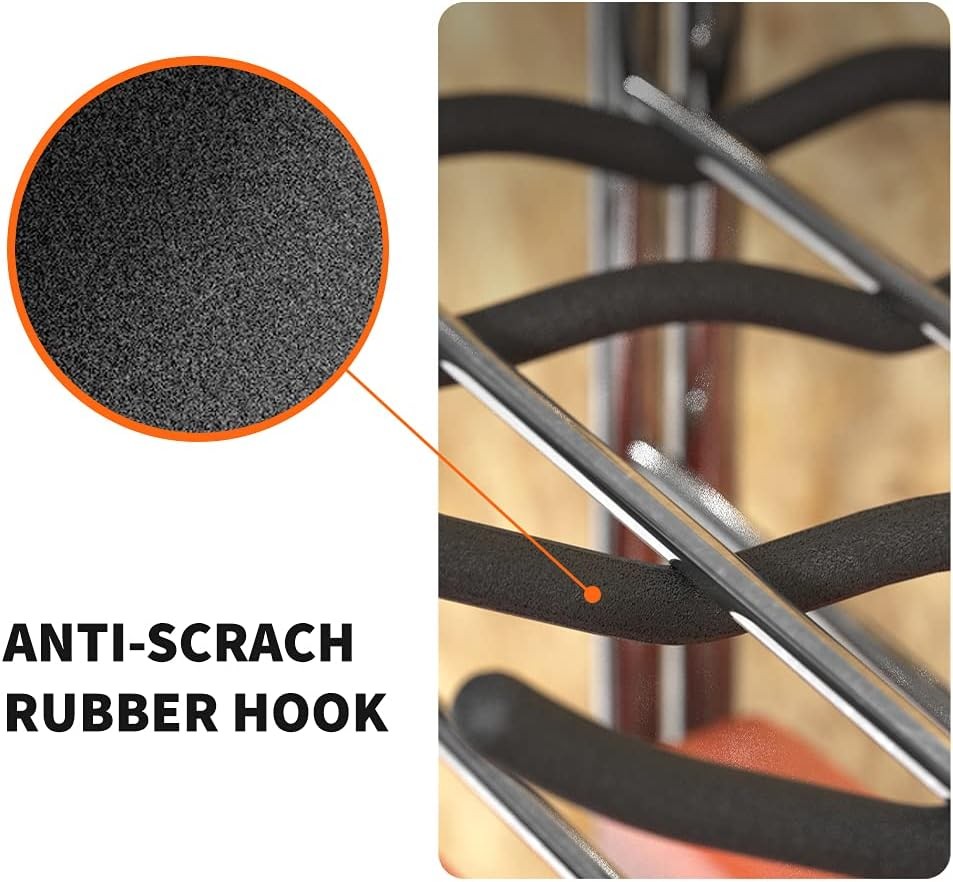 Garage Hooks Tool Organizer, 4 Pack 4-Pack 12 Wave Hooks, Black, Gray