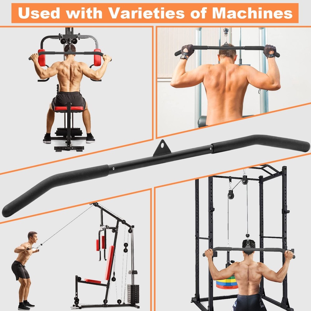 39in LAT Pulldown Bar Attachment Tricep Curl Press Down Cable Machine Handle