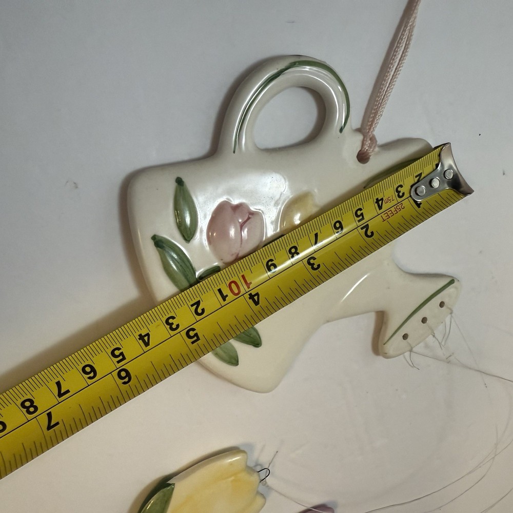 Wind chime Watering Can Tulip Ceramic. Spring Time Sweet