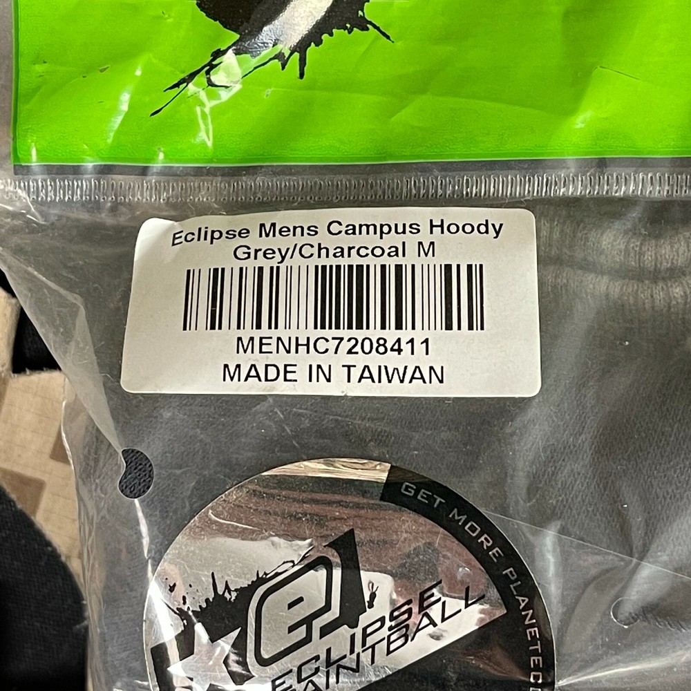 NEW Planet Eclipse 2014 Campus Hooded Sweatshirt - Grey/Charcoal - Medium