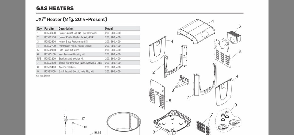 Jandy Zodiac R0592900 Side Panel Set (each Side) for Gas Heaters (both #5 In Pic
