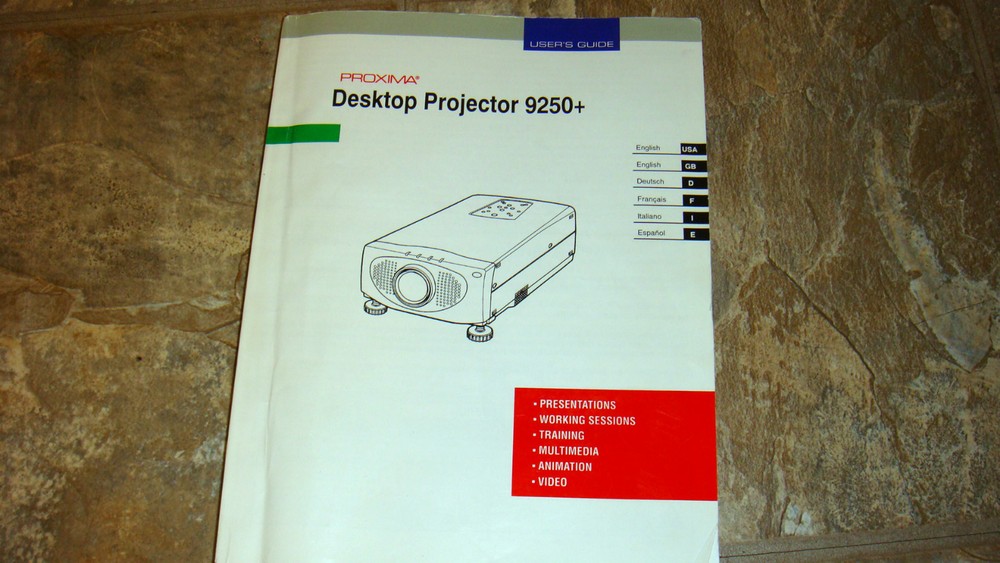 Proxima 9250+ Desktop LCD Video Projector w/ Rolling Case Cables Remote Guide