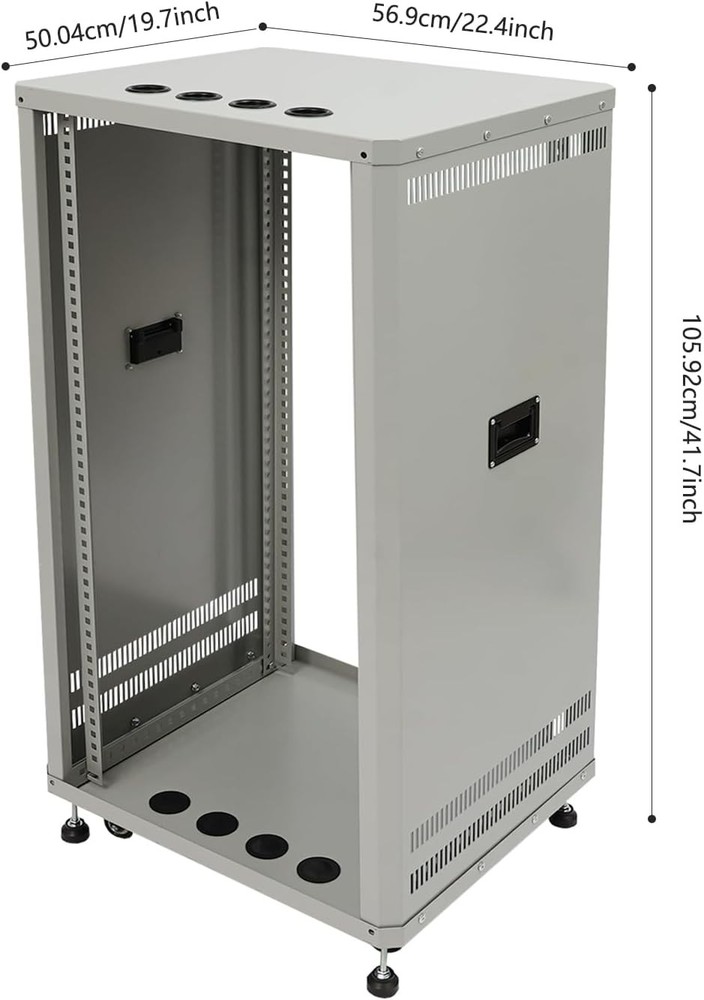 22U Stereo & Server Rack w/ Wheels Open Frame Rack for Audio Video Mounting DJ