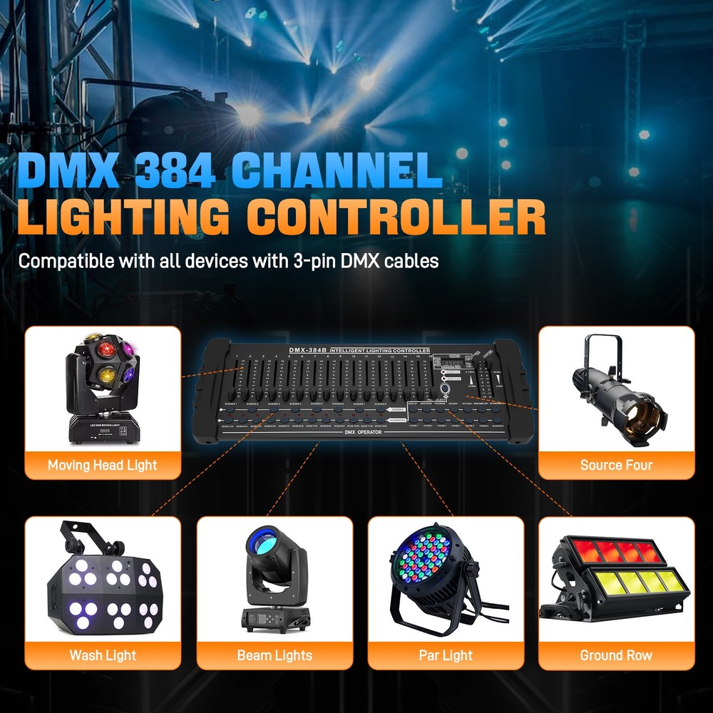 DMX 384 512 Channels Operator Console Controller For Stage Lighting DJ Party US