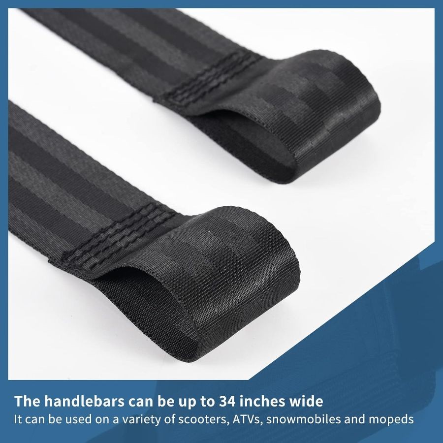 Rear Wheel Tie Down Strap and Bar Harness Handlebar, Universal Soft Loop Strap W