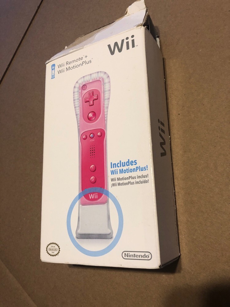 Nintendo Wii Wireless Remote + MotionPlus PINK Motion Controller With Box