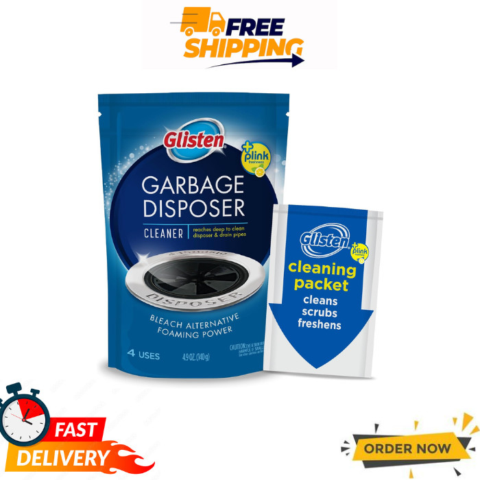 Glisten Garbage Disposal Cleaner & Freshener – Lemon Scent, 4 Ct