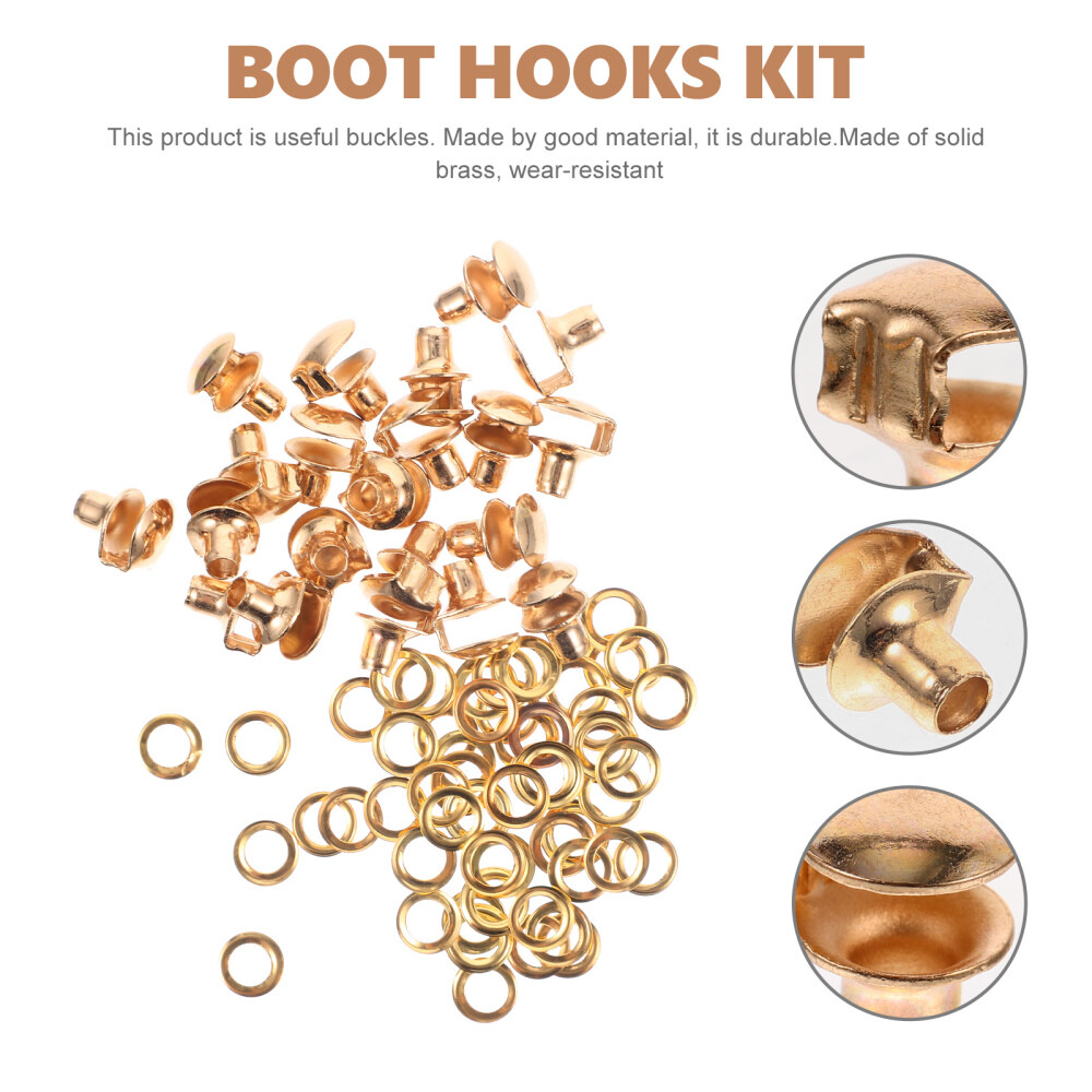 20 Pcs Boot Hooks with Rivets Eyelets Shoe Boots DIY Buckle