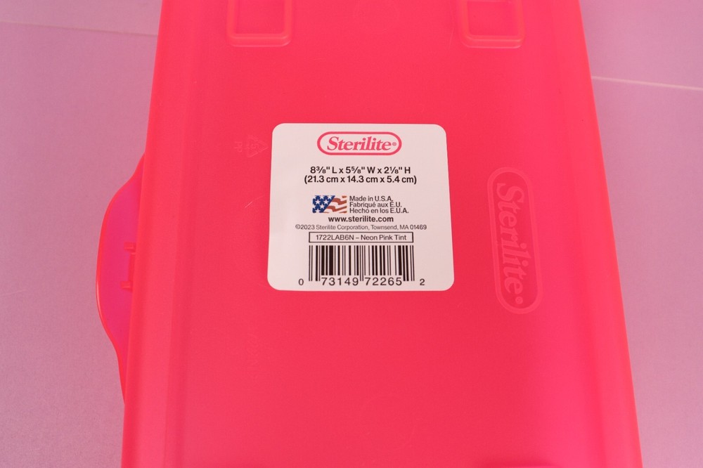 Sterilite Small Pencil Box Plastic x2 Cobalt Pink