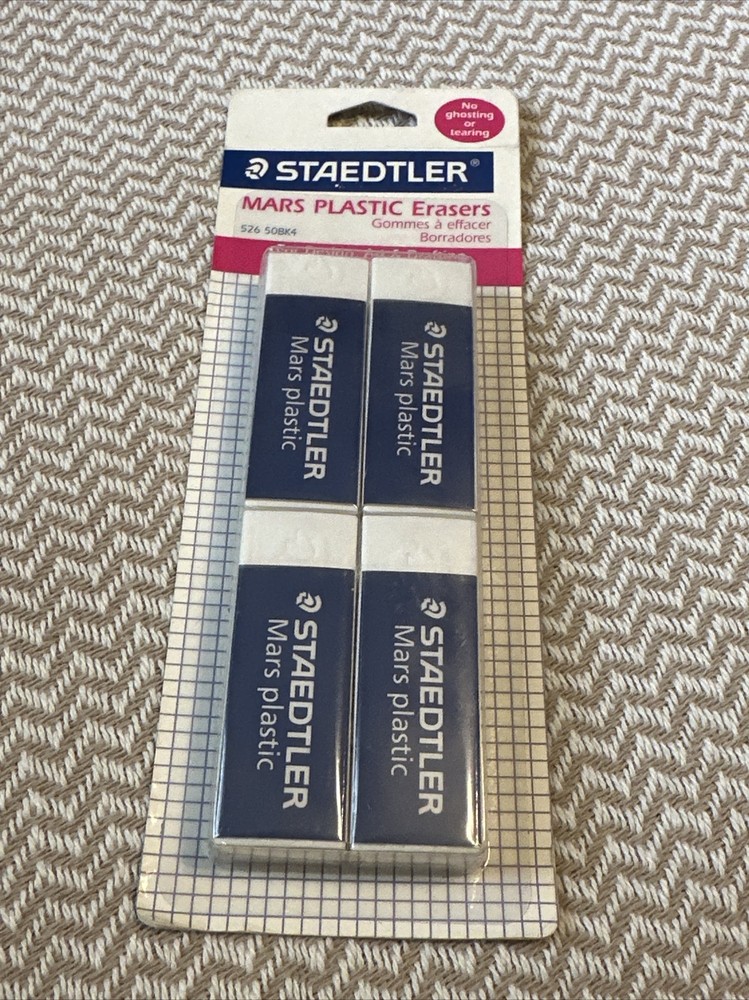 Staedtler Mars Plastic Eraser, 4 pieces-NEW SEALED!!!!!!!!