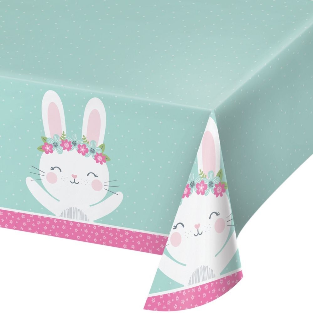 Birthday Bunny Plastic Tablecloth 54" x 102" Party Tableware Decorations