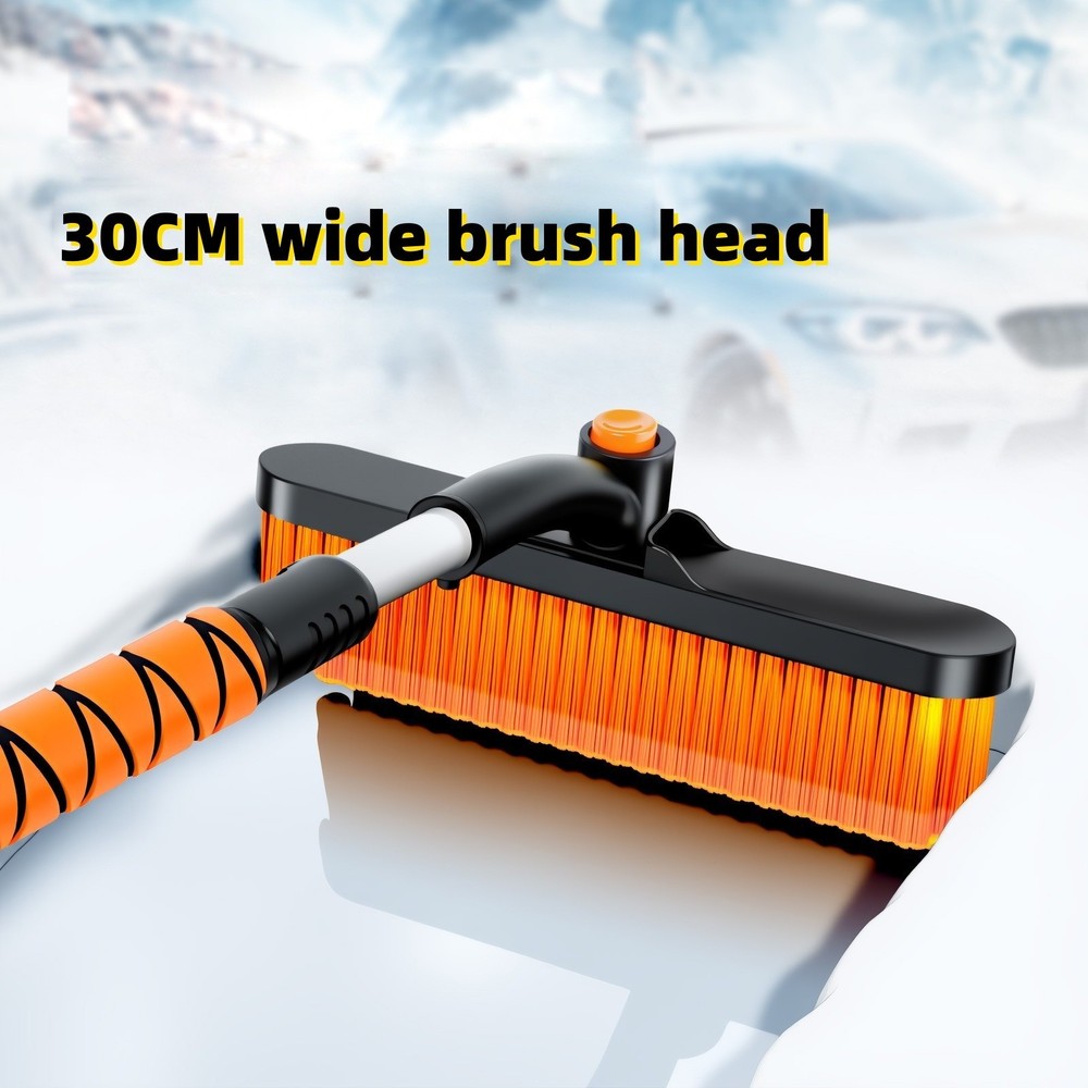 360°Rotatin 35.4″Extendable Snow Brush and Ice Scraper, Telescoping Ice Scraper