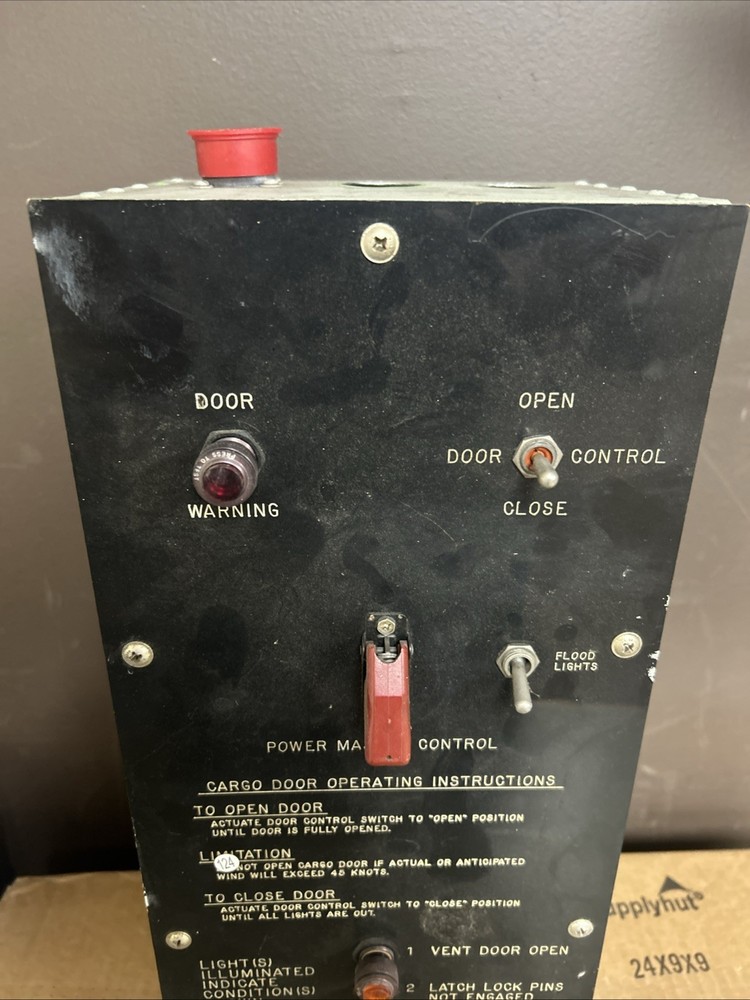 Vintage Lockheed C-130 Control Panel For Cargo Bay