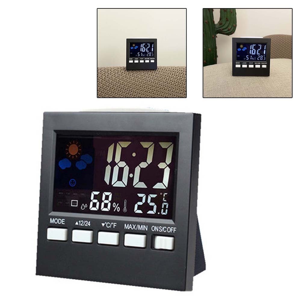 Voiceactivated Backlit Alarm Clock Hygrometer and Thermometer Function