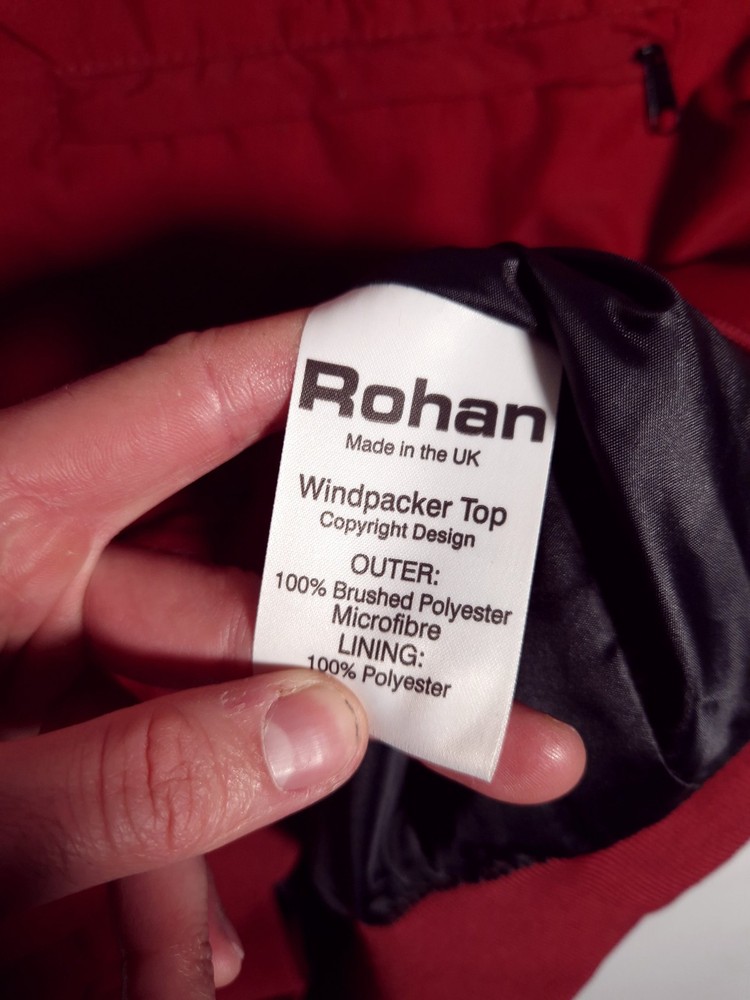 Vintage Rohan Windpacker Top Size Medium Mens Red Polyester Lightweight Pullover