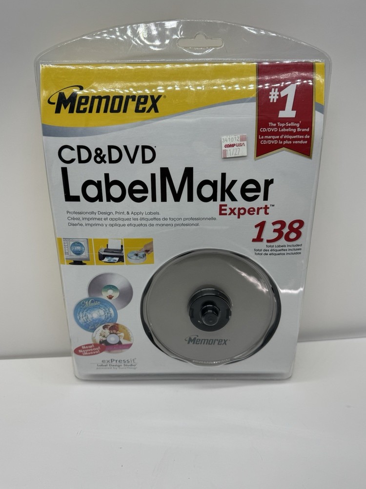 Memorex CD & DVD Label Maker Expert 138 Labels & ExPressit Software New Sealed