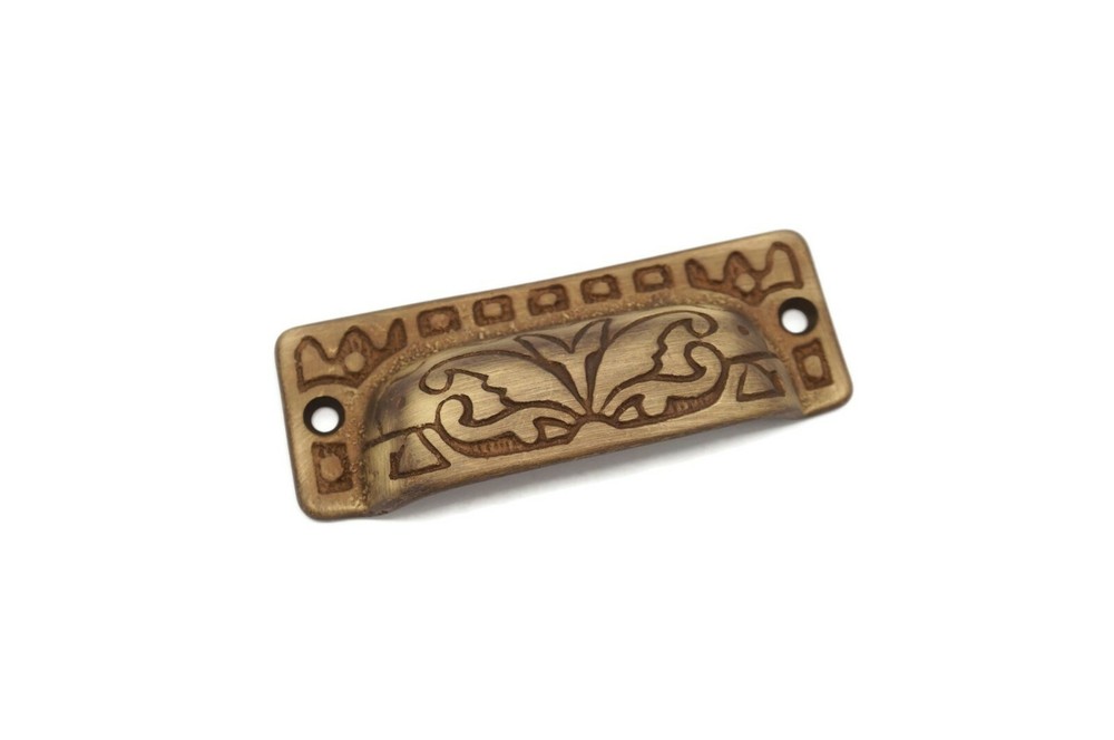 Brass Bin Pull Victorian Eastlake Bin Cup Pull Marine Cabinet Pull Boat Bin Pull