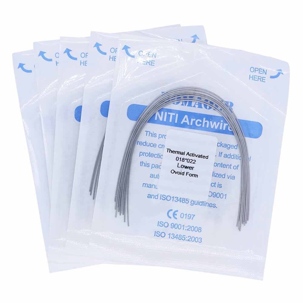 Orthodontic Niti Arch Wire 18x22mm Lower - Thermal Activated Rectangular Wire