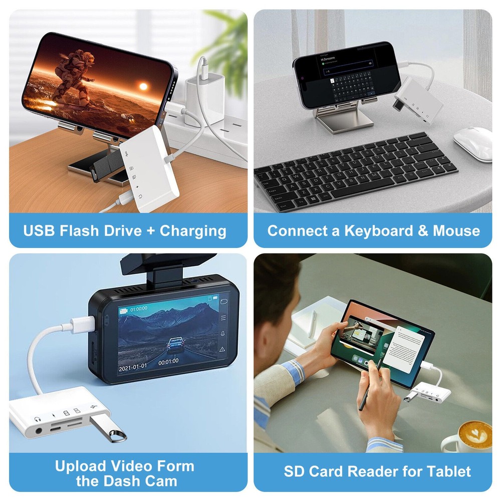 5 in 1 Type C Memory Card Reader For Micro SD SDXC CF SDHC OTG Flash Drive