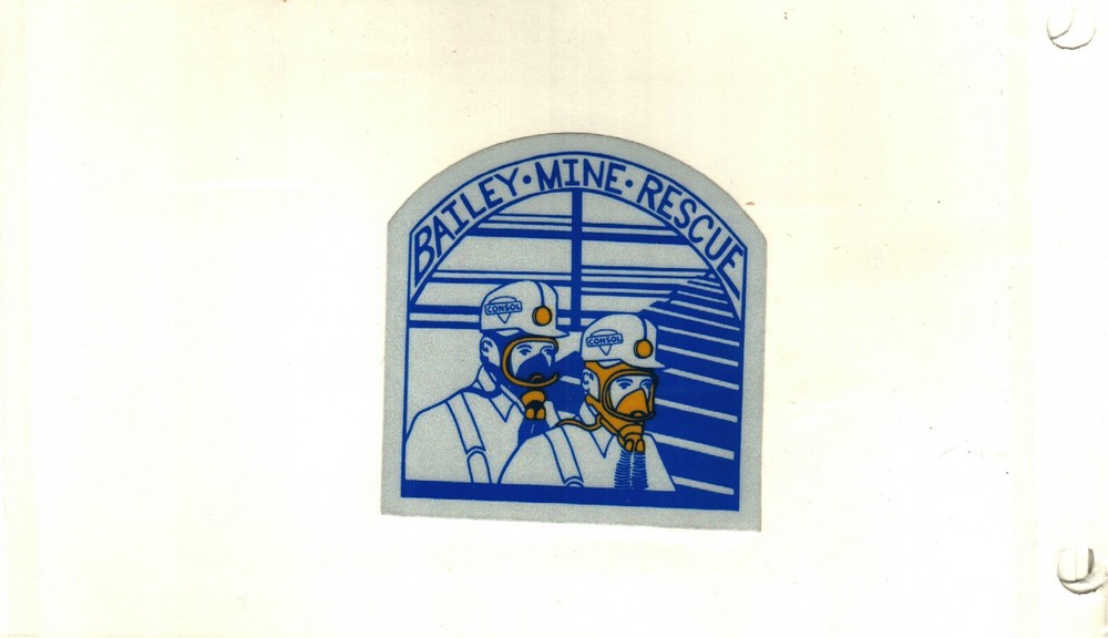 NICE BAILEY MINE RESCUE CONSOL COAL CO. COAL MINING STICKER # 1033