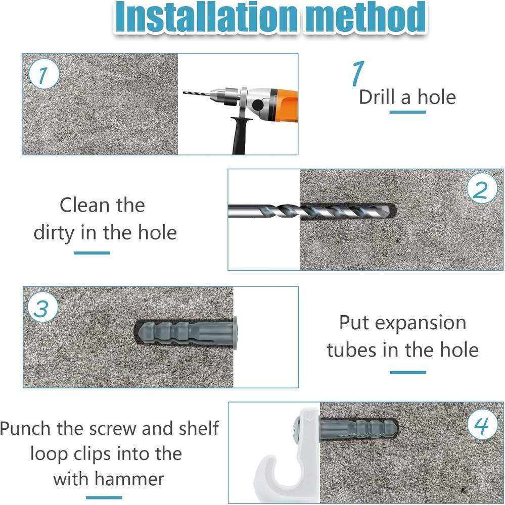 Compact 48-Pack Wall Clip Set for Efficient Shelf Management & Decor Solutions