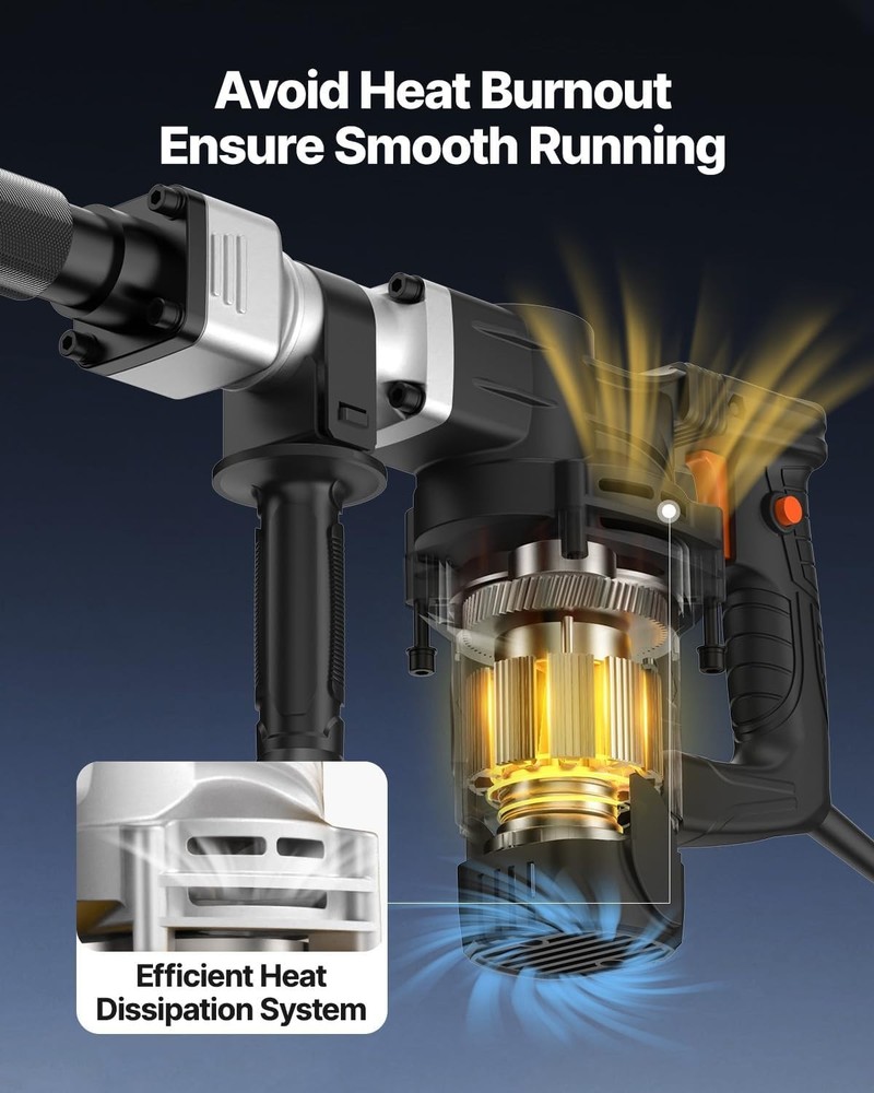 Efficient 1400W Electric Jack Hammer - 2900 BPM, Lightweight & Versatile