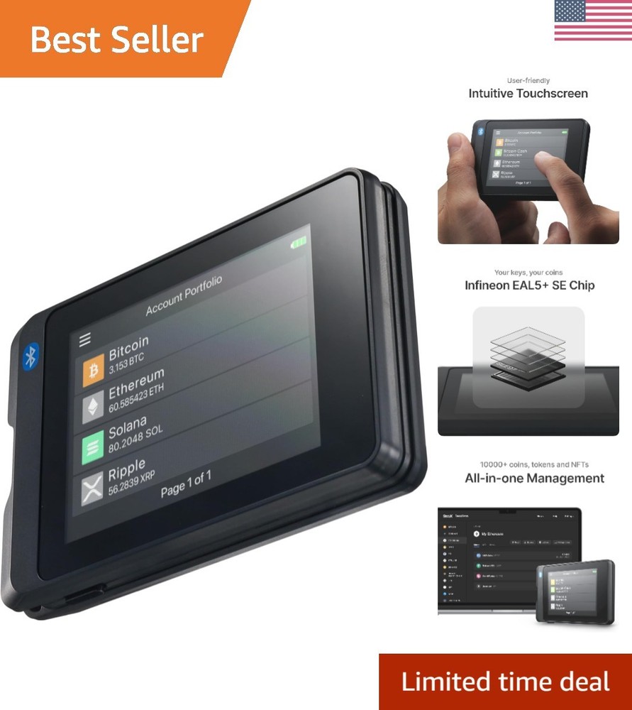 W20 Secure Crypto Wallet with Bluetooth & Touchscreen - Manage 10,000+ Coins