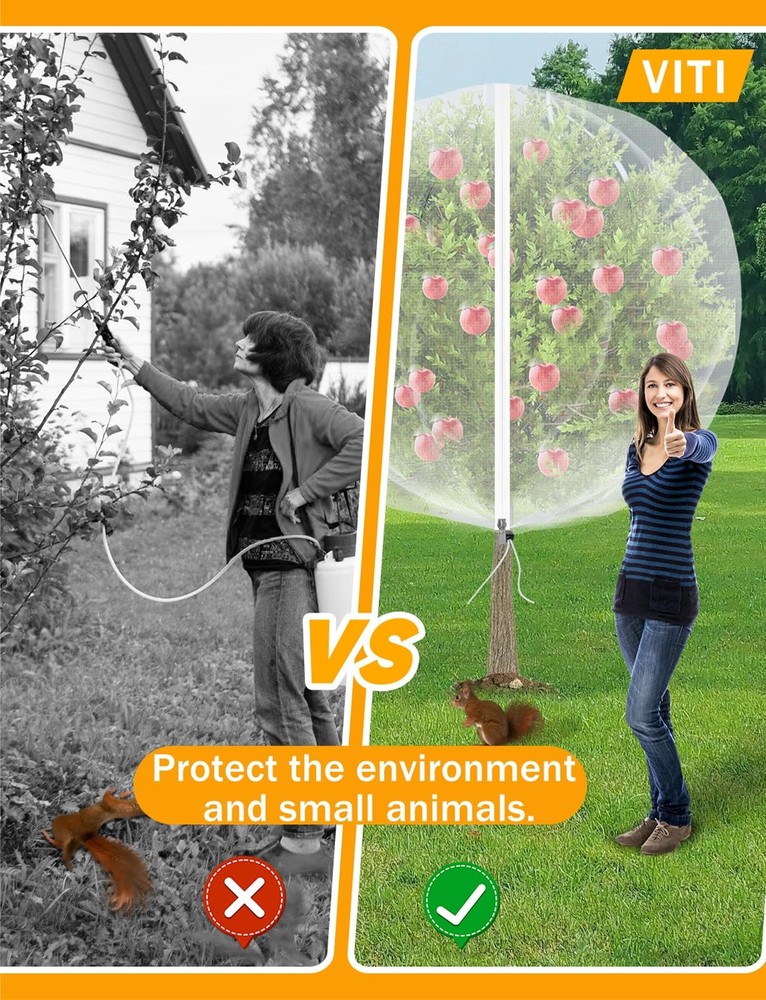 Fruit Tree Netting for Cicadas - with 2Pcs 6Ftx5.3Ft Zipper&Drawstring Protec...