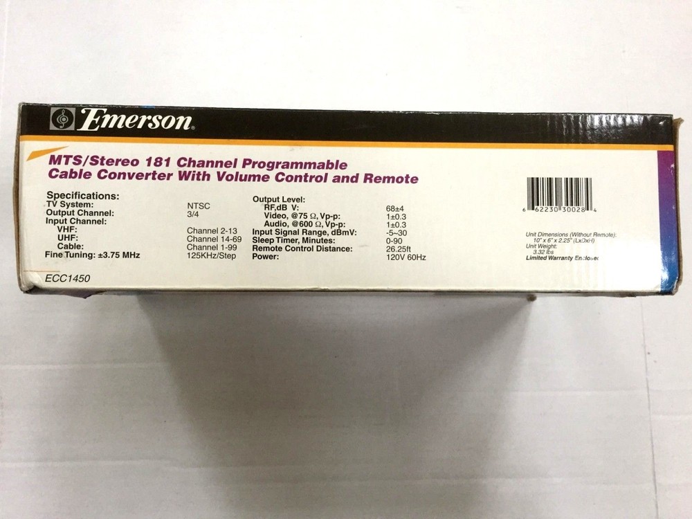 EMERSON MTS/Stereo 181 Channel Programmable Cable Converter w/Volume & Remote